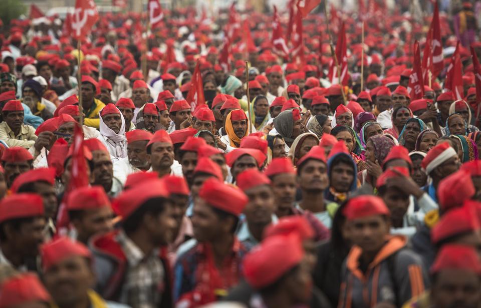 Over 35,000 farmers marched to the Maharashtra Vidhan Sabha in Mumbai last month.