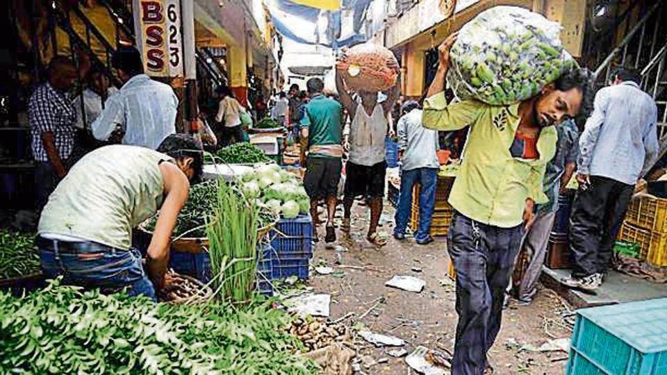 Vegetable market on the second day of farmers strike in Navi Mumbai on Saturday.
