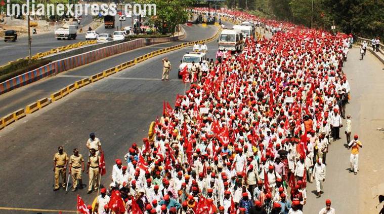 mumbai farmers march, farmers long march, devendra fadnavis, mumbai long march, nashik to mumbai, mumbai march, kisan march, kisan long march, indian express