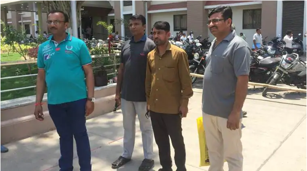 The four accused farmers (from left to right) Hari Patel, Bipin Patel, Chhabil Patel, and Vinod Patel at the Ahmedabad district court for the April 26 hearing. Source: The Indian Express