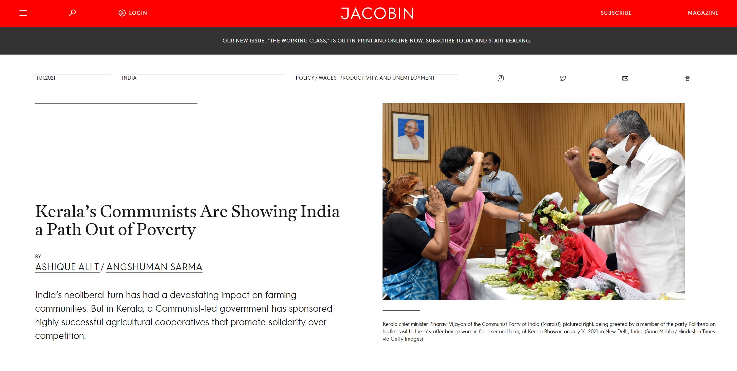 Exploring Alternatives: A Report From Wayanad, Kerala | Jacobin Magazine American Magazine JACOBIN Has Published An Article About The Efforts Of Kerala Kisan Sabha In Strengthening The Farmer Co-operative Movement In The State By Ashique Ali And Angshuman Sarma: