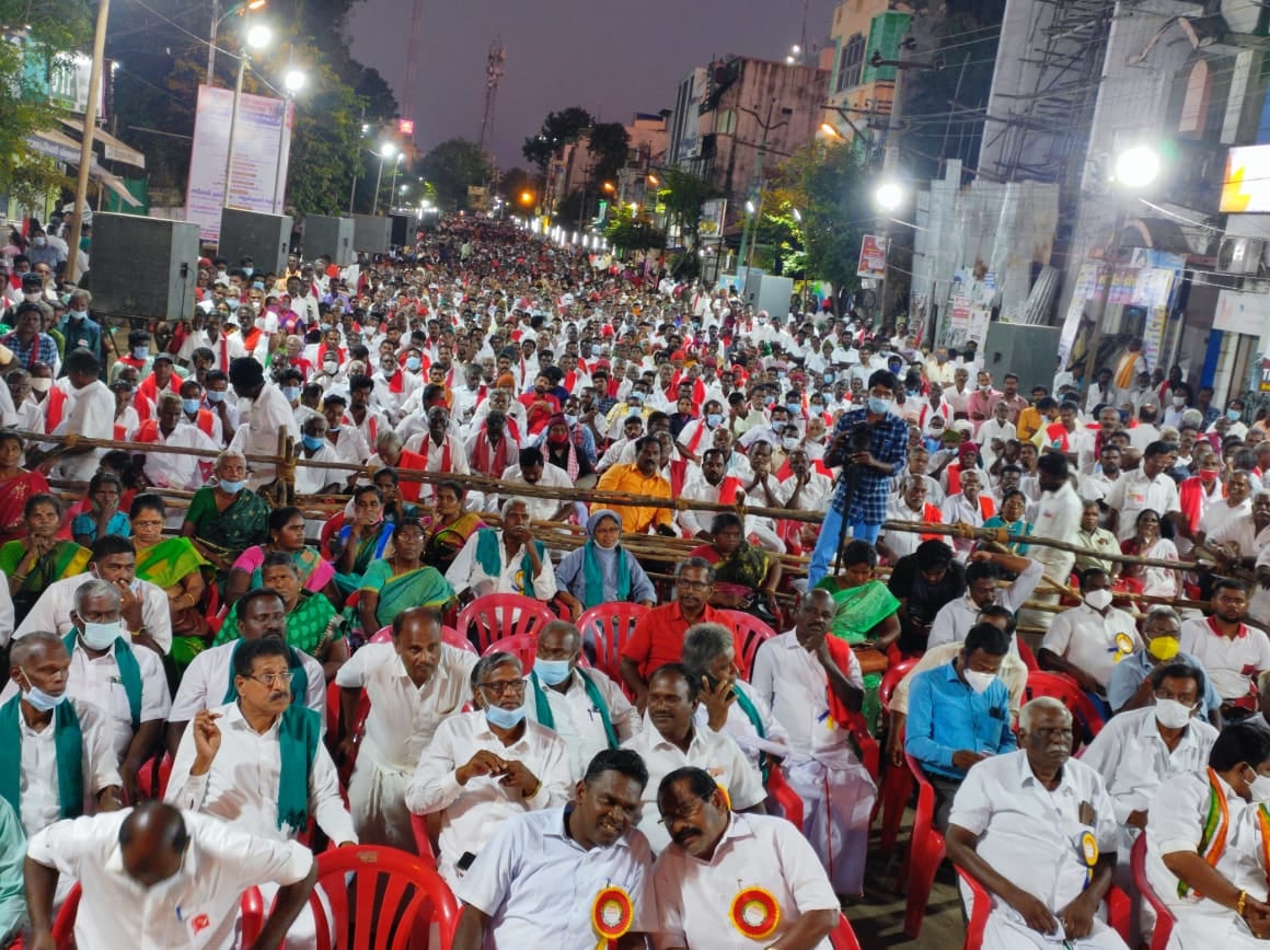 SKM Holds 10,000 Strong Victory Rally At Thiruvarur In Tamil Nadu