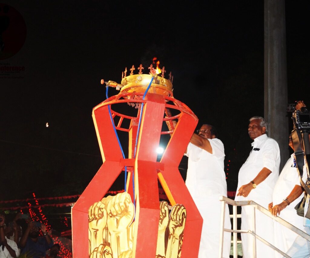 Martyrs Lamp lit by Comrade EP Jayarajan. December 12, 2022.