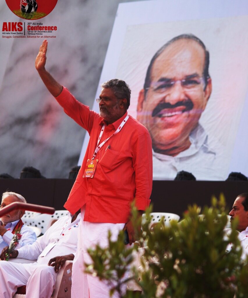 Comrade P Krishnaprasad Greets The People At The Concluding Public Meeting. December 16, 2022.