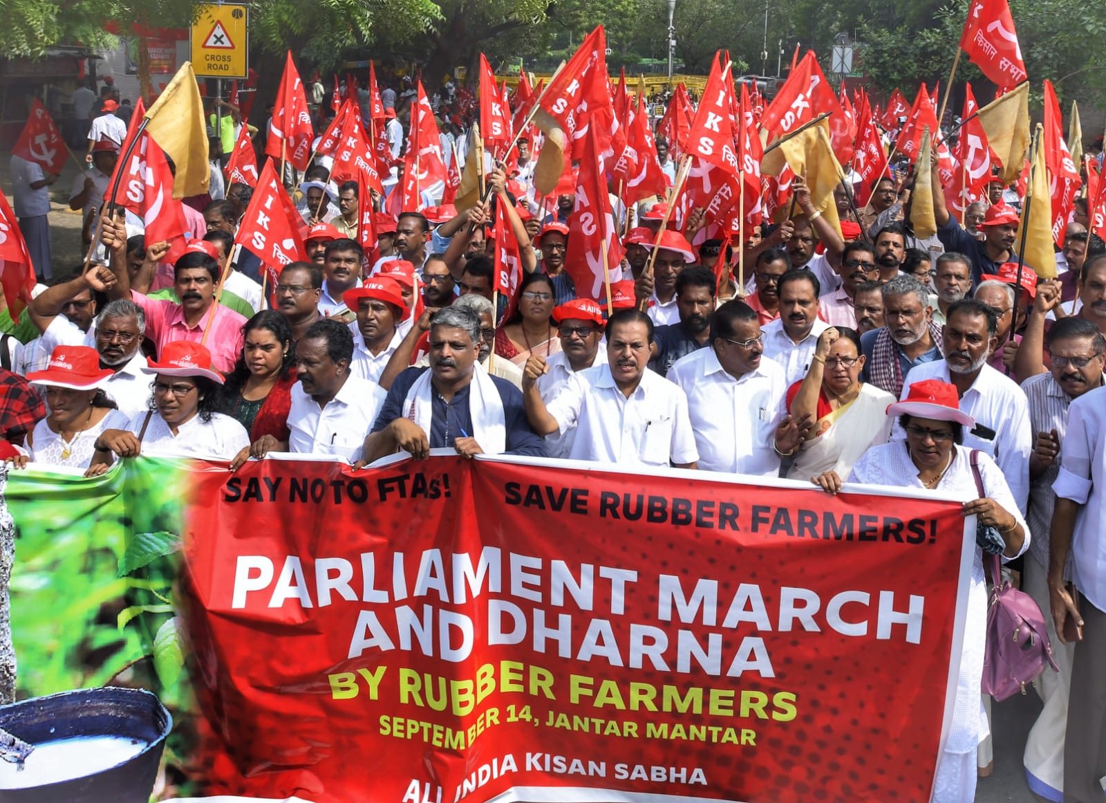 Rubber Farmers Parliament Dharna