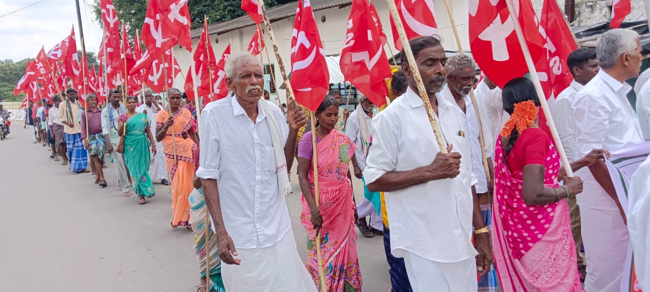 Kanchipuram District Anguchettipalayam Farmers’ Struggle Demanding The Right To Land